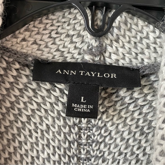 Ann Taylor Open Front Wool Blend Cardigan Gray L - Picture 5 of 9